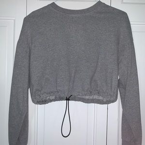 Cropped Drawstring Hoodie
